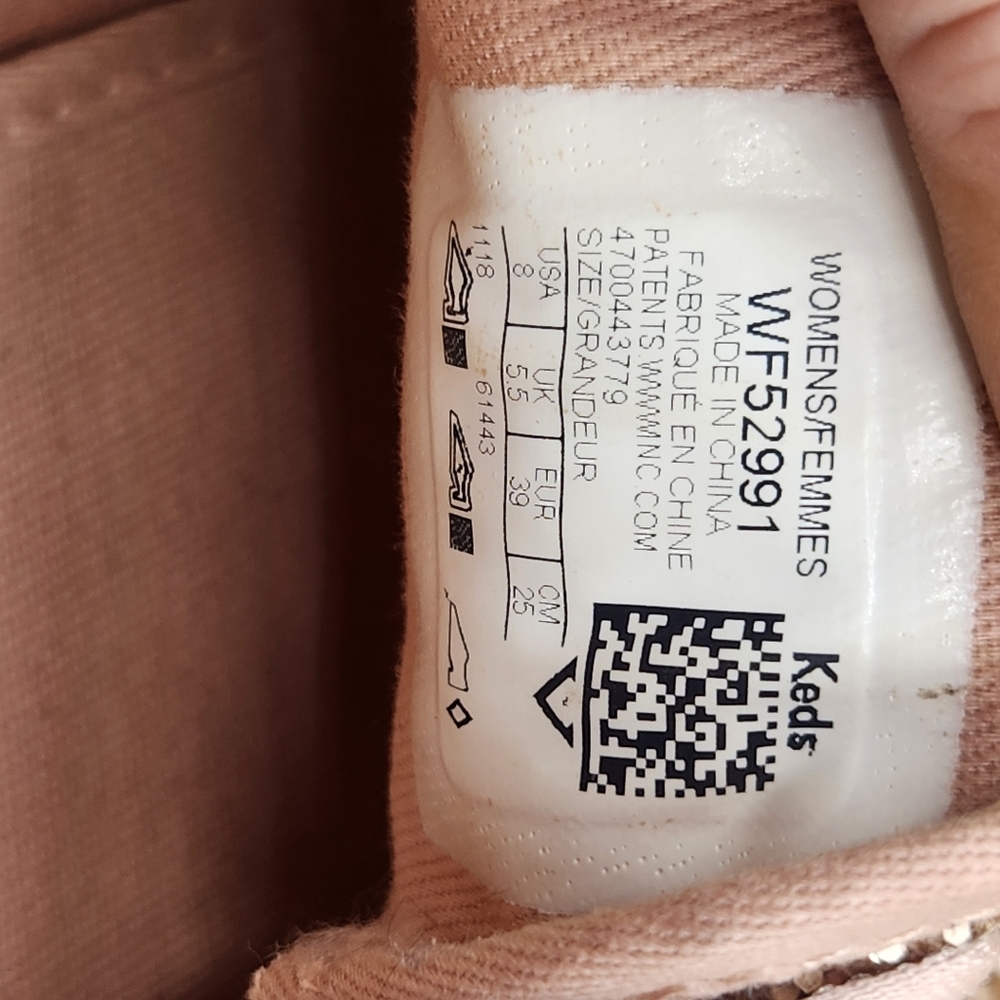Kate Spade New York‎ X Keds Rose Gold Glitter Sneakers Womens Size 8 Lace Up - Picture 6 of 9